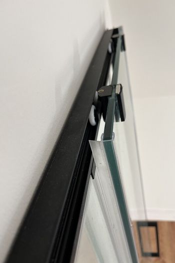 Shower Sliding Door Metal Black 1000 mm Sonas ASPECT