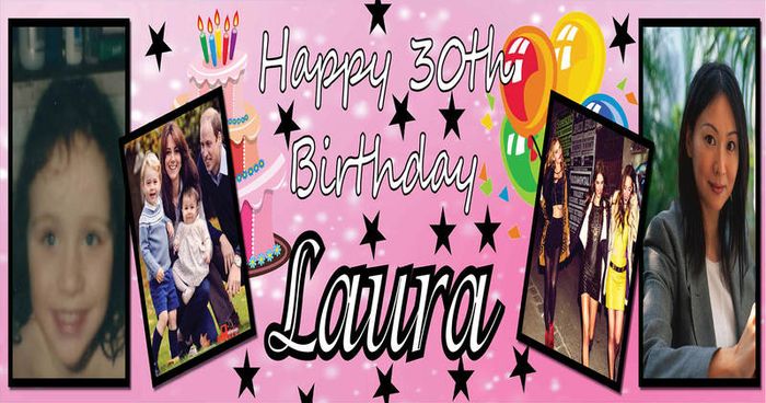 Personalised Birthday Party Banner Poster with photo