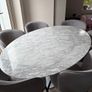 Marble oval table with 6 chairs Image 8