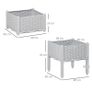 Set of 2 Garden Raised Bed with Self-watering Disc, Elevated Planter Box, PP Vegetables Planting Container, Grey Image 3
