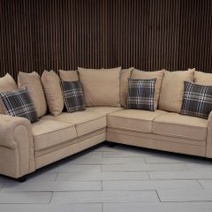 Verona Beige Corner Scatter Cushions Sofa
