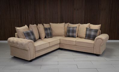 Verona Beige Corner Scatter Cushions Sofa