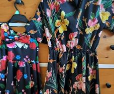 Matching Black Floral Dresses