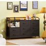 Black Chest of Drawers Bedroom, 8 Large Fabric Drawers, 110x30x88 Image 8