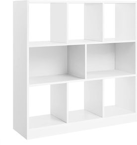_bookshelf, cube shelf, standing shelf, with open compartments, for living room, study, children's room, office, as a room divider, 97.5 x 30 x 100 cm, white
