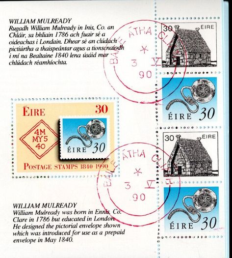 1990 Ireland Stamp Anniversary Stamp Booklet Fine Used with Dublin cancel of the 3rd May 1990 (first day). Note stamps only shown on the scans