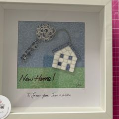 Handmade framed 'NEW HOME' Mosaic