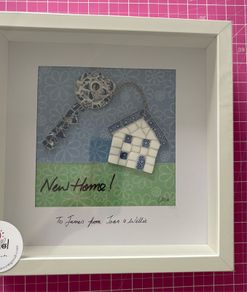 Handmade framed 'NEW HOME' Mosaic