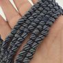 Vintage African white Stripe Black 7.0mm - 7.3mm Glass Beads Necklace Image 6