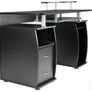 Computer Desk Office Table with Extendible Keyboard Shelf and Two Drawers Various Colour Black Image 2