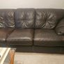 3 Seater brown Leather Sofa Image 2