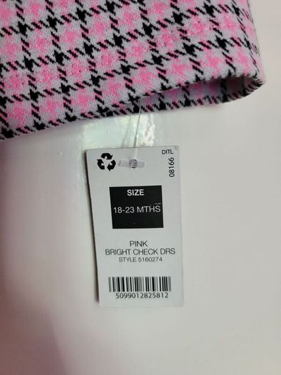 Girls Pink Check Dress
