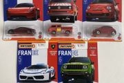 Tesla Roadster, VW Transporter, Fiat 500, Lamborghini Gallardo, Jeep Renegade - Stars of France 2022 Assortments - Exclusive Matchbox