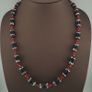 Antique Venetian Style Black Trade & Red Venetian Whiteheart Glass Beads Necklace Image 4