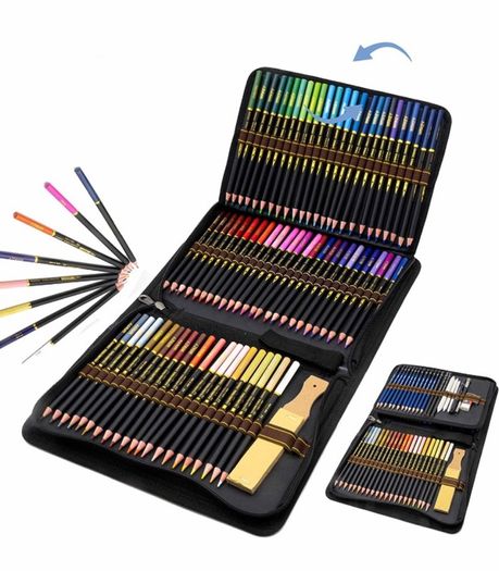 Coloured Pencils for Adults, 96pcs Art Kit with Drawing Pencils in Big Pencil Case Zip-Up Set Easy to Store and Protect