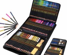 Coloured Pencils for Adults, 96pcs Art Kit with Drawing Pencils in Big Pencil Case Zip-Up Set Easy to Store and Protect