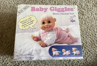 New Vintage Russ Troll Crawling Baby Giggles Battery Operated Troll Brand New In Box