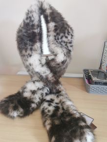 BNWT - Paul Costelloe leopard fur scarf