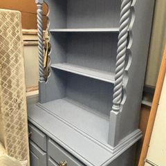 Painted Blue Dresser / Display Cabinet with Shelves