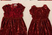 NEXT Red Velvet Occasion Dress,