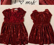 NEXT Red Velvet Occasion Dress,