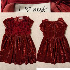 NEXT Red Velvet Occasion Dress,