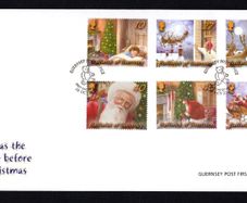 2003 Guernsey Christmas (Scenes from Poem Twas the Night before Christmas by Clement Clarke Moore) Commemorative Stamps First Day Cover (FDC)