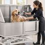 Stainless Steel Electric Dog Grooming Bath 127cm Height Adjustable Pet Wash Station with Right-Hand Door Image 2