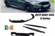 For Bmw G30 G31 5 Series Full Body Kit Gloss Black Front Lip Diffuser Spoiler M Sport 2017- 2021