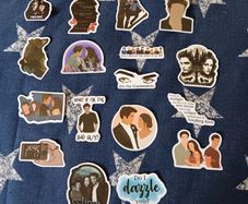 52 Glossy Twilight Edwatd Cullen & Bella Swan Stickers. Various Shapes & Sizes.