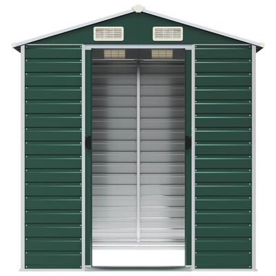 Garden Shed Green 191x130x198 cm Galvanised Steel