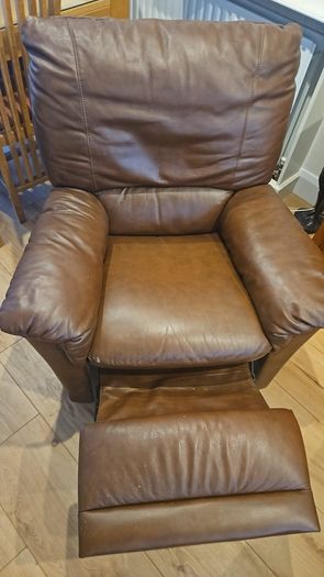 Brown Leather Sofa Set of 3x