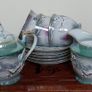 Vintage Japanese Geisha Moriage Lithophane  Coffee Set Image 2