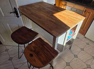 Kitchen island and high stools