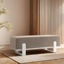 Aria Contemporary Velvet Bench  Luxurious Seating with a Glamorous Gold Base Image 9