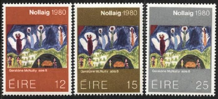 1980 Ireland Christmas Commemorative Stamps Mint Never Hinged (MNH)