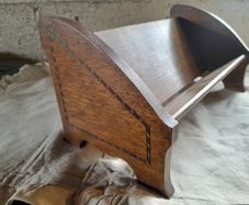 Oak Book Trough with Inlaid Border