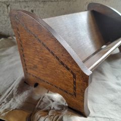 Oak Book Trough with Inlaid Border