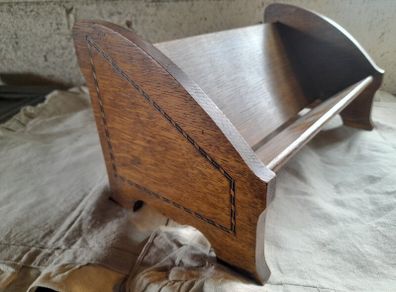 Oak Book Trough with Inlaid Border