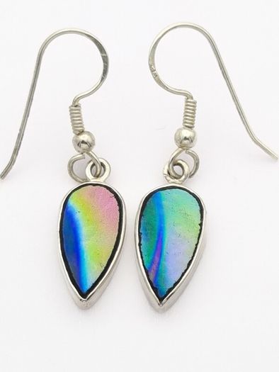 925 Sterling Silver & Dichroic Glass Earrings