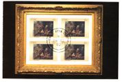 2002 Ireland 140th Anniversary of National Gallery of Ireland 1st Issue Booklet Pane (HB135) "The Conjuror" by Nathaniel Hone the Elder, Used with first day cancel of 29th August 2002. Hibernian HP135
