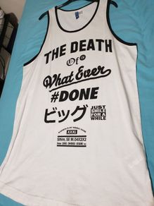 divided h&m black white small medium tank top
