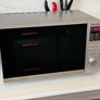 PowerPoint Microwave Silver and Black Glass Image 2