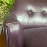 Aubergine Leather Sofa Image 5
