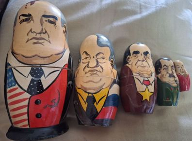 Vintage 1990s Russian Leader Nesting Dolls