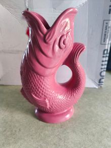 Glug Jug / Vase Rose Pink By wade pottery made in England.