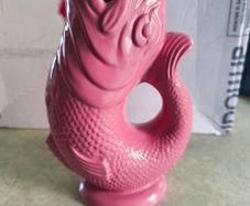 Glug Jug / Vase Rose Pink By wade pottery made in England.