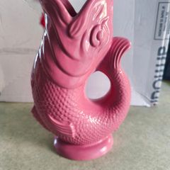 Glug Jug / Vase Rose Pink By wade pottery made in England.