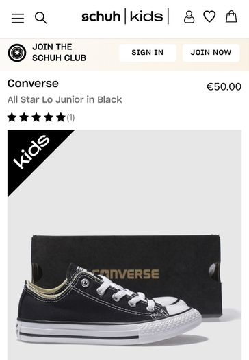 Kids Converse . Size Junior UK 11
