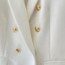 Gallery White Double-Breasted Blazer with Gold Buttons Image 3